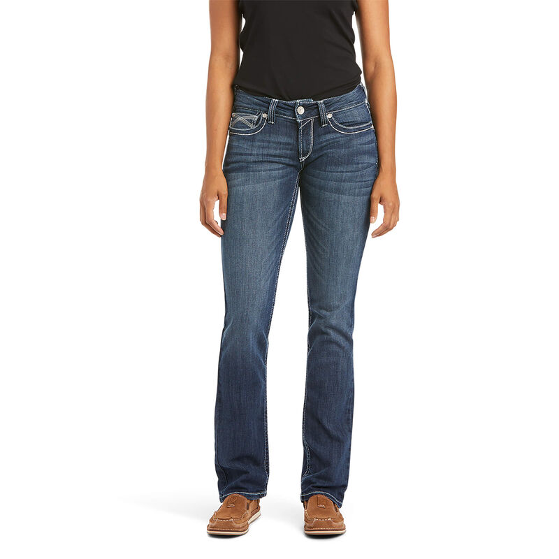 Pantalones Vaqueros Ariat R.E.A.L. Mid Rise Stretch Ivy Stackable Straight Leg Azules Mujer - Chile